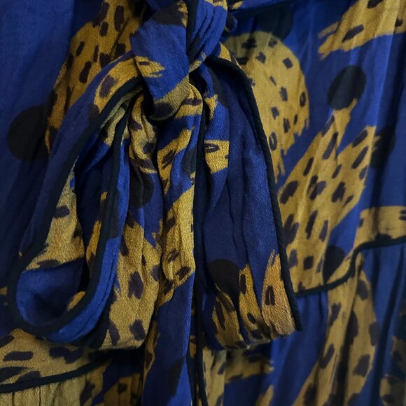 Farm Rio Spotted Banana Mock Neck Belted Maxi Dress - Picture 5 of 7